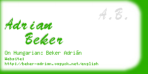 adrian beker business card