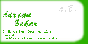 adrian beker business card